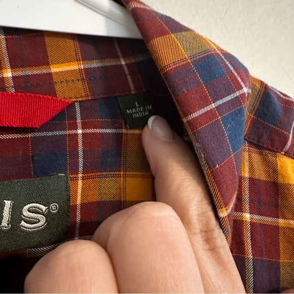ORVIS Men's Plaid Button Down Size Large 100% Cotton Casual Mid-Weight Durable - Picture 6 of 10